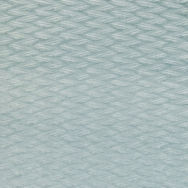 Pale mineral blue-grey velvet with tightly spaced undulating horizontal lines and soft nap