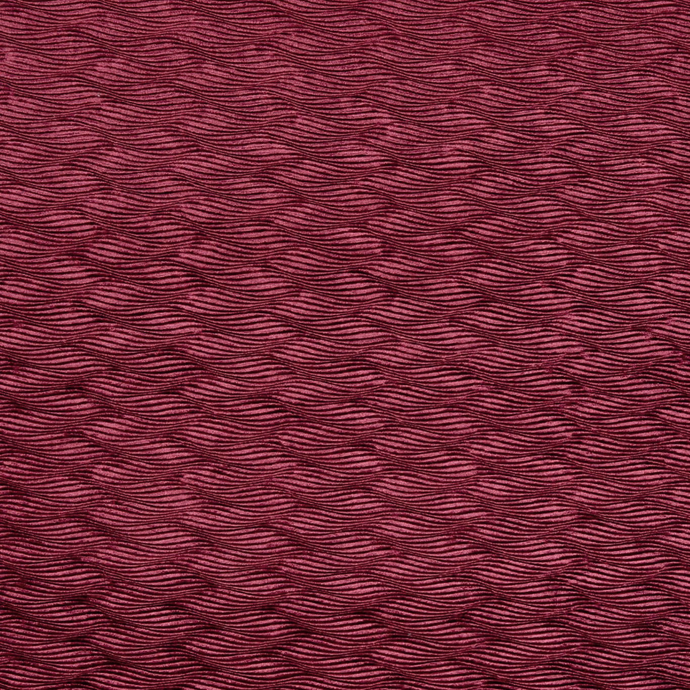Deep berry wine velvet with closely rippling horizontal wave texture and dark burgundy shading