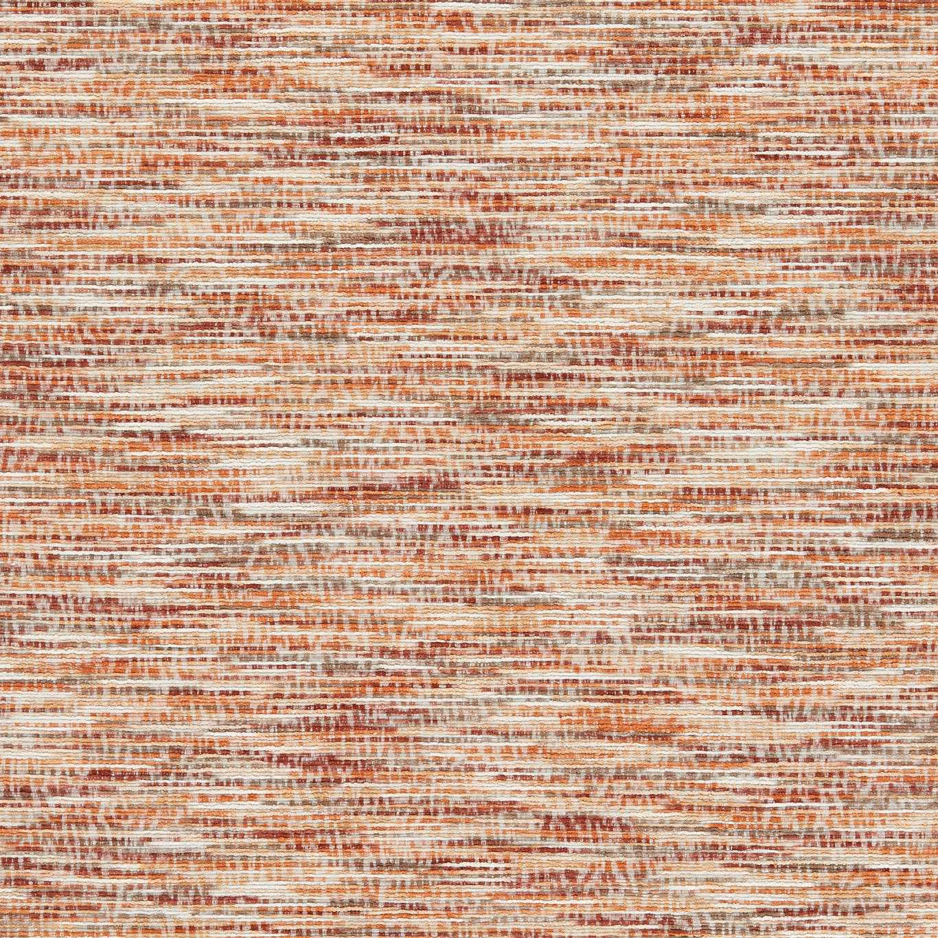 Warm copper and cream woven upholstery fabric with fine horizontal striations