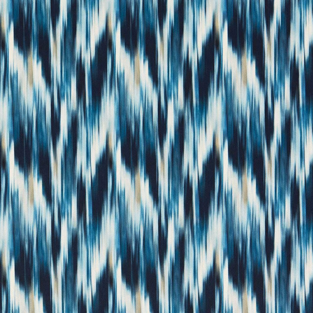 Cool denim-blue textile with icy cream and navy vertical blurred streaks