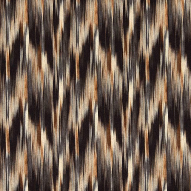 Charcoal and black woven textile with oat, beige and muted copper vertical streaks