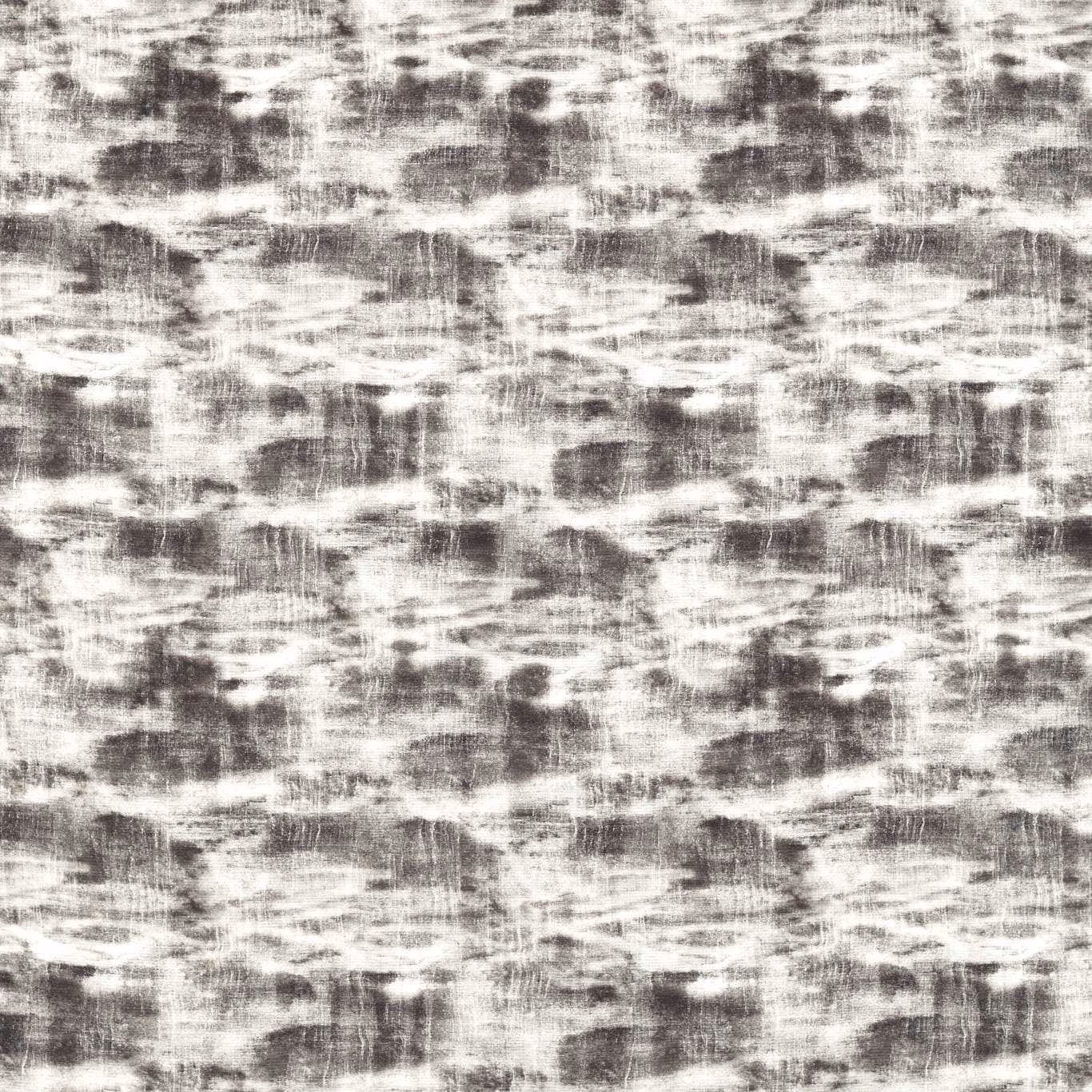Cool charcoal and ivory abstract bands with fine vertical striations in a sheer textile