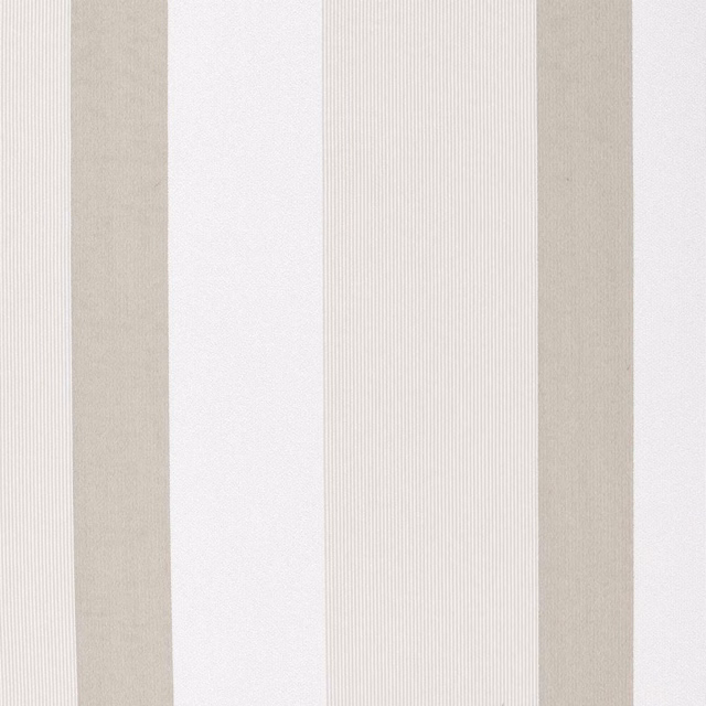 Nora Pebble sheer with pale beige and white vertical stripes, fine ribbed texture
