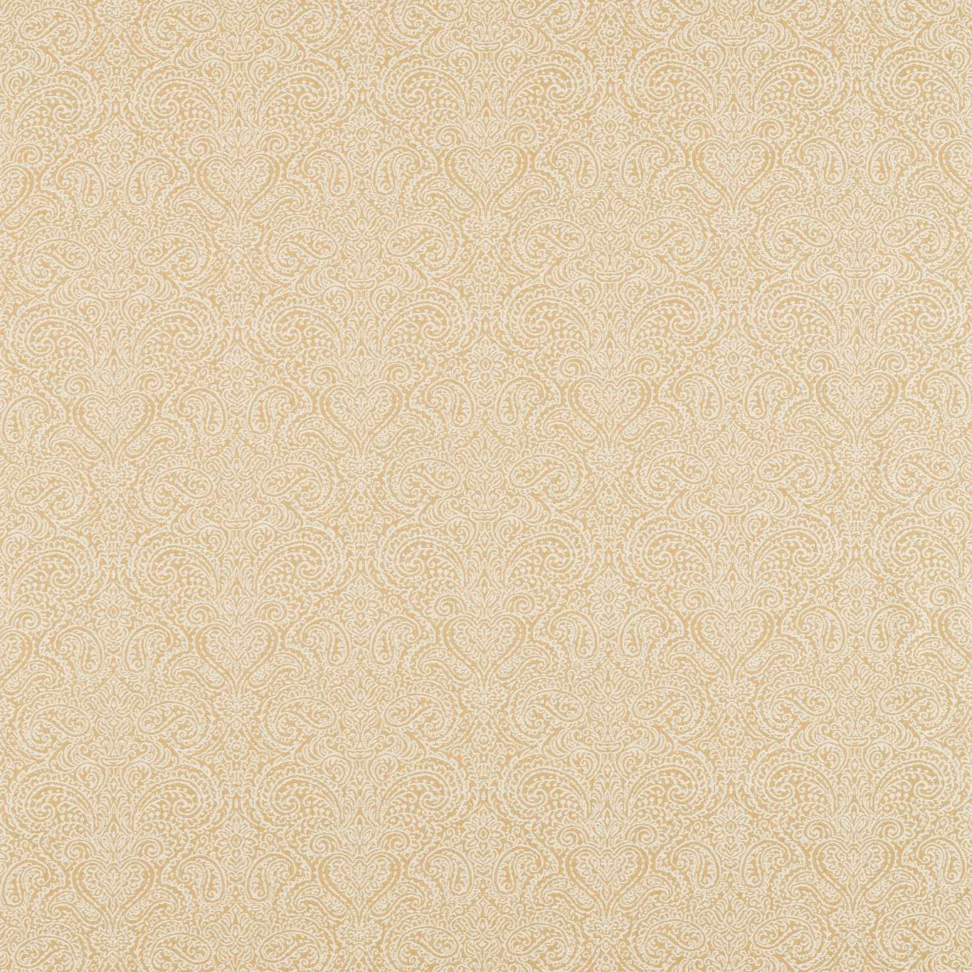 Antique-cream fabric with fine muted beige-gold all-over paisley scrolls