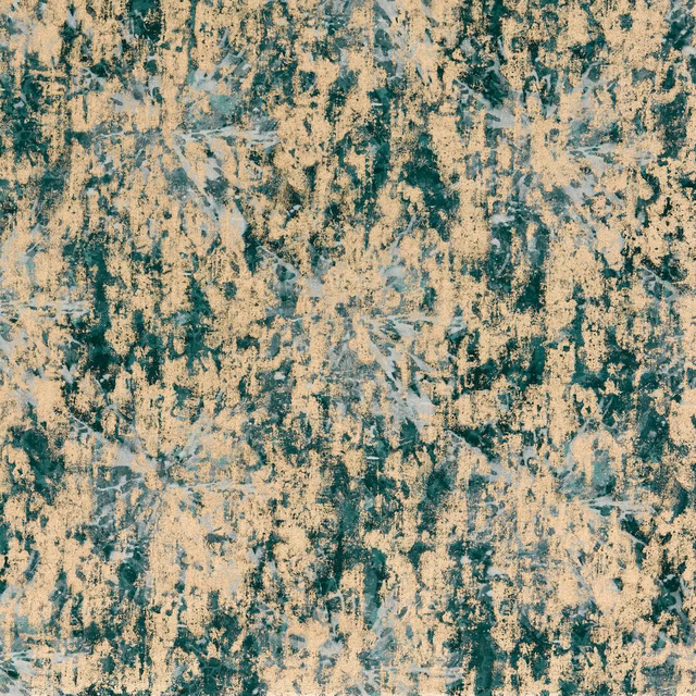 Deep teal and sandy beige abstract brushstrokes with pale grey flecks