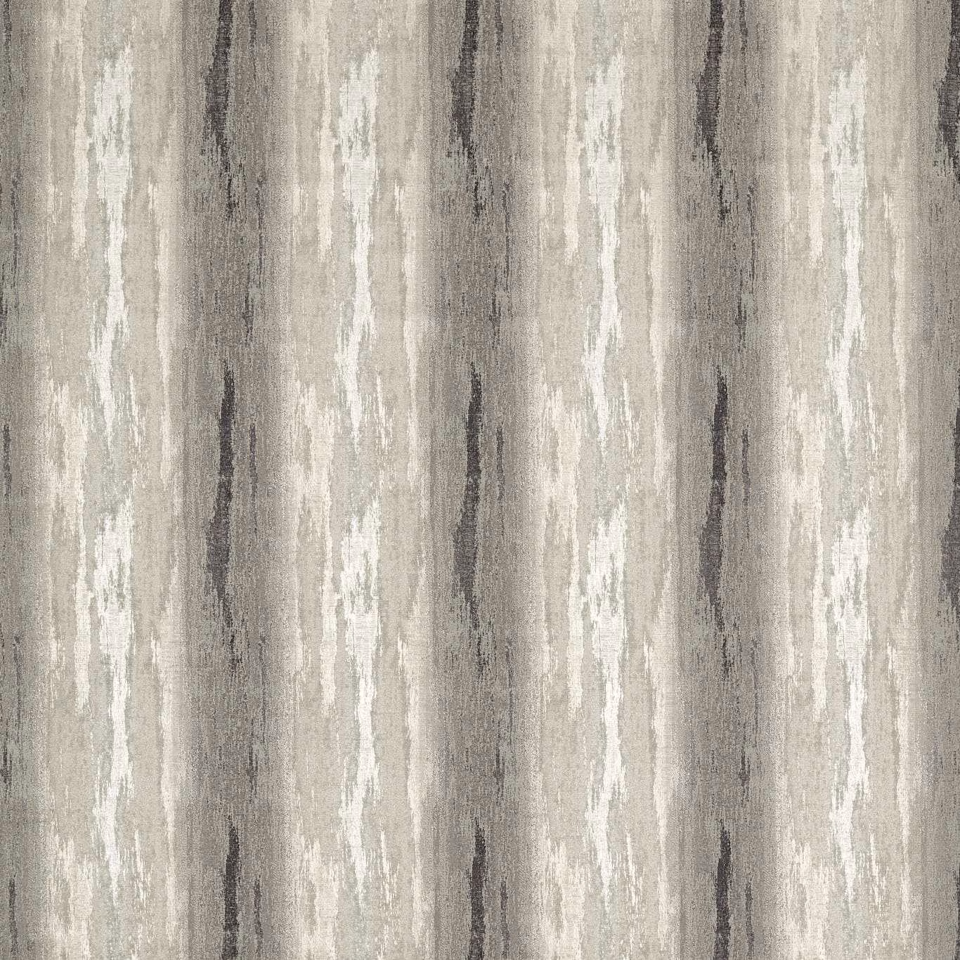Charcoal grey woven fabric with ivory vertical brushstroke stripes and subtle distressed texture