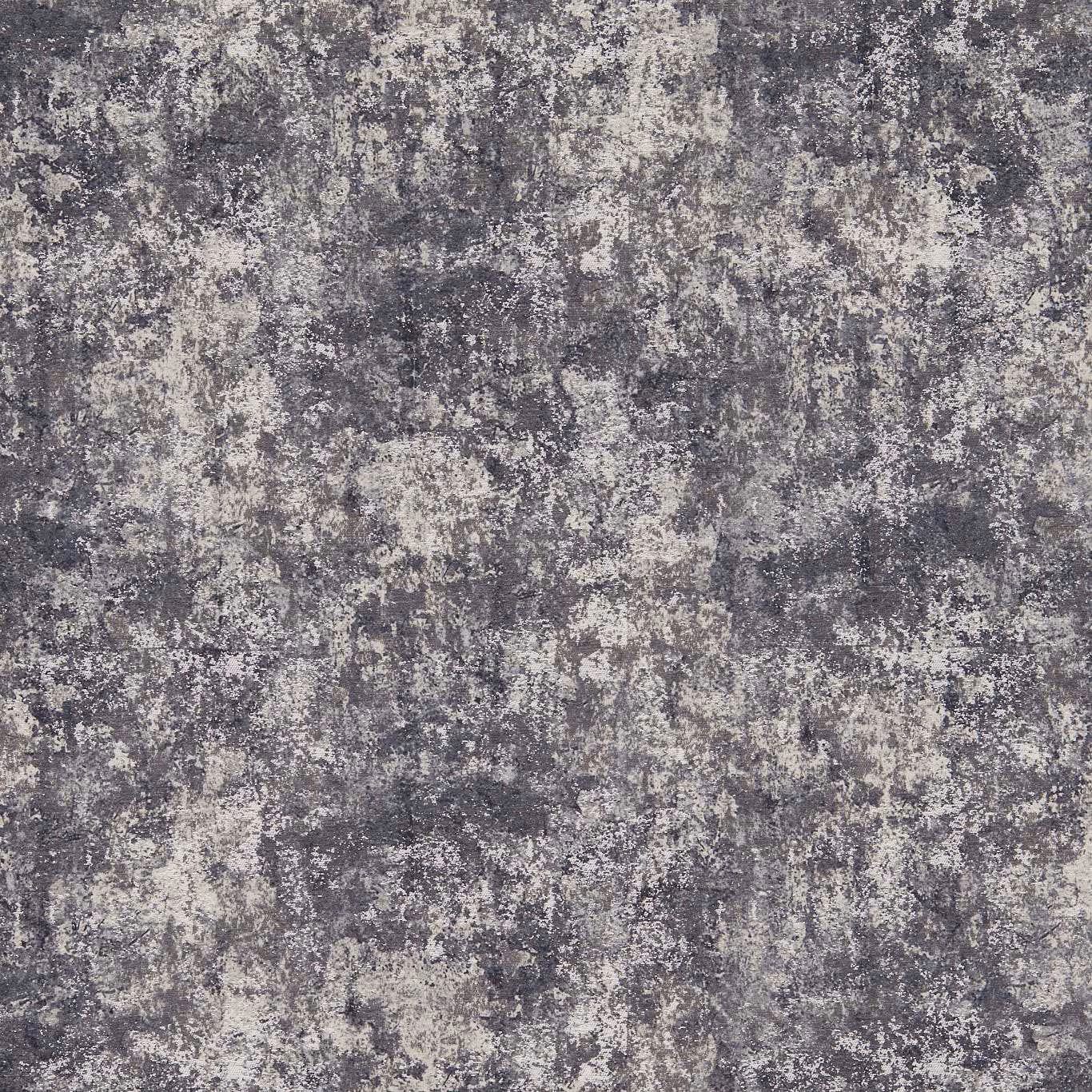 Charcoal grey textile with mottled ivory mineral texture and painterly repeat