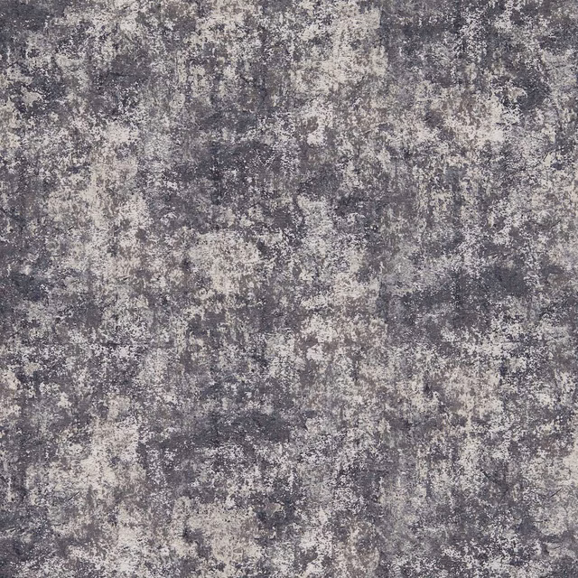 Charcoal grey textile with mottled ivory mineral texture and painterly repeat