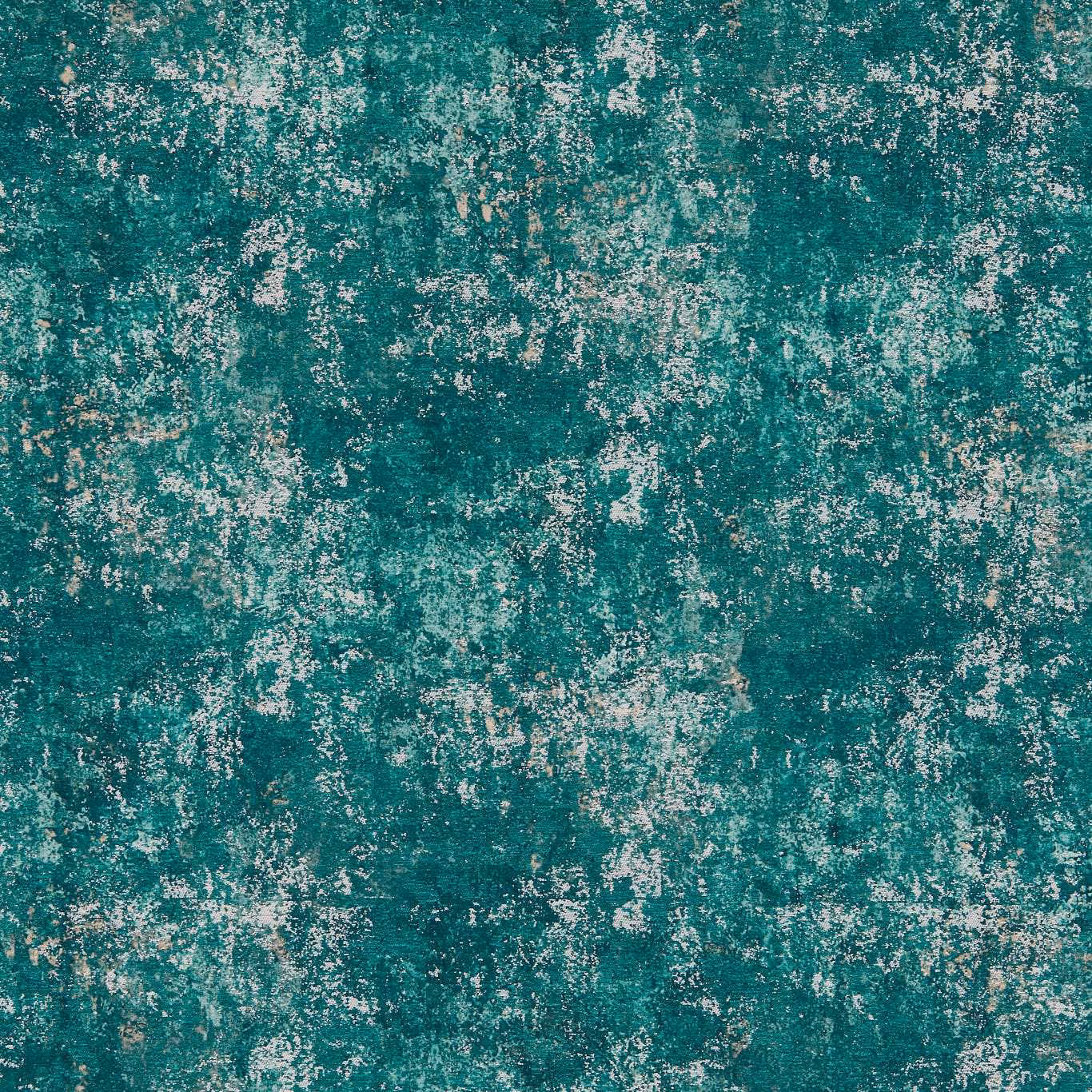 Mottled teal textile with pale distressed flecks and softly varied surface texture