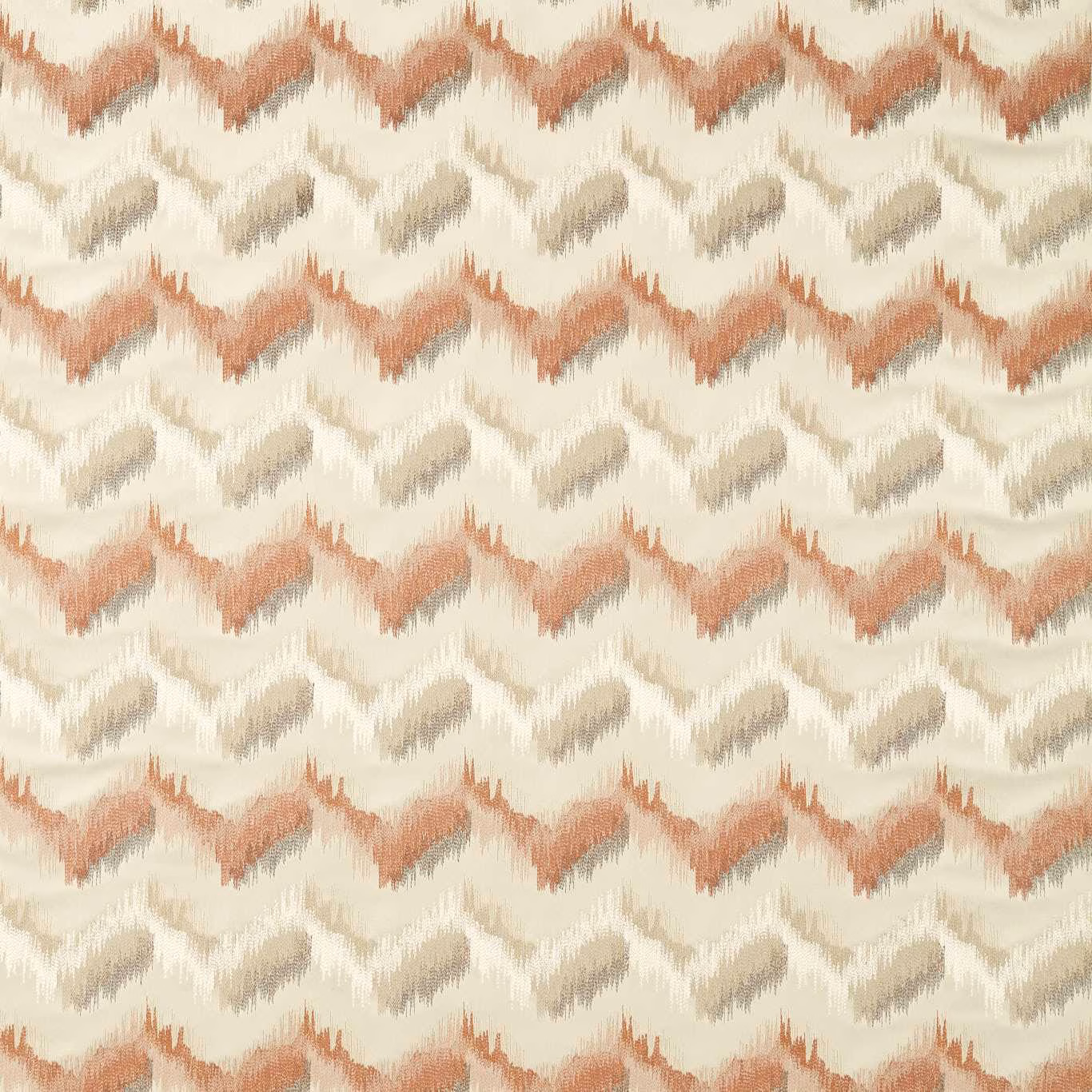 Blush and natural zigzag weave with taupe geometric rows and tactile texture