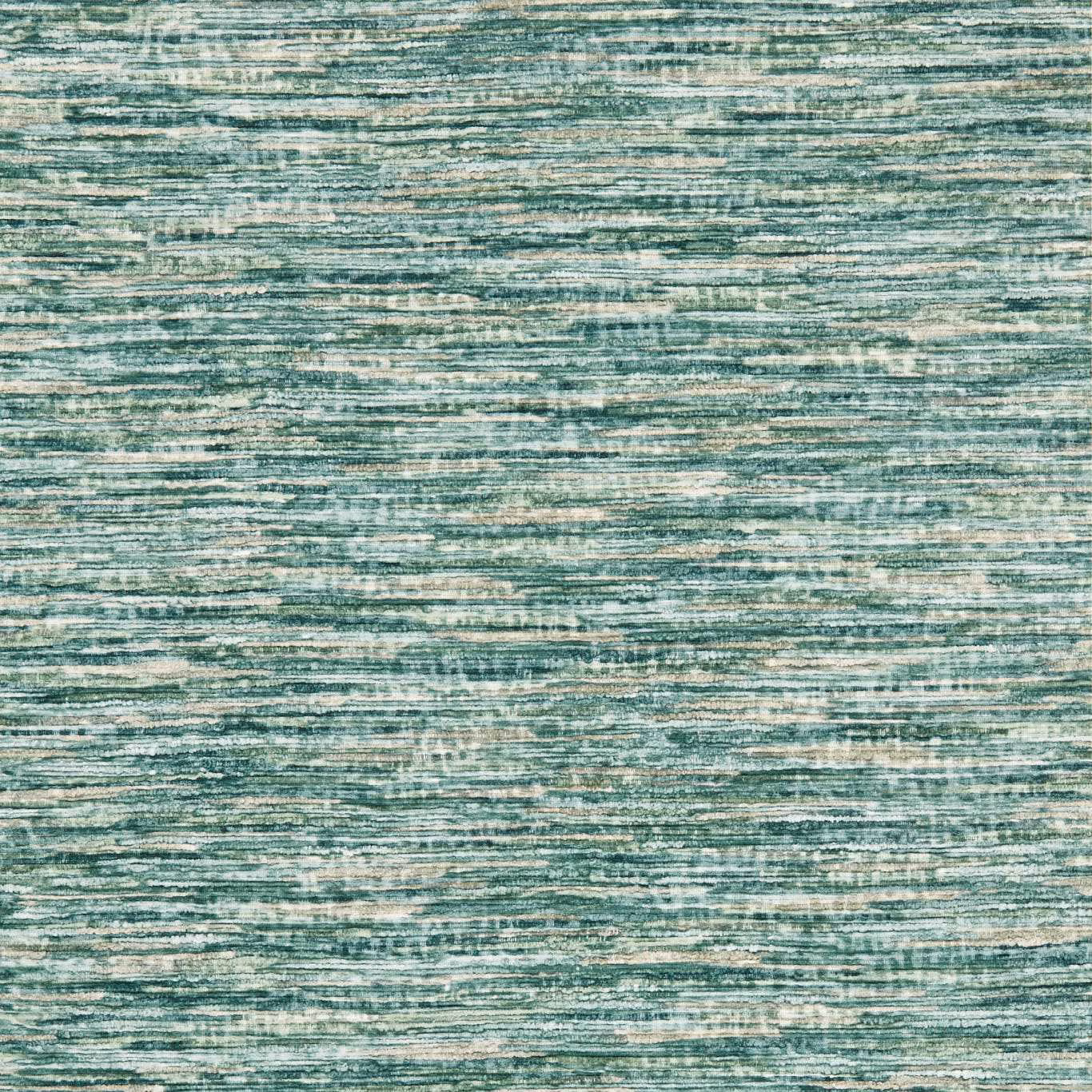 Cool teal wallpaper with distressed ivory horizontal striations and layered textured bands