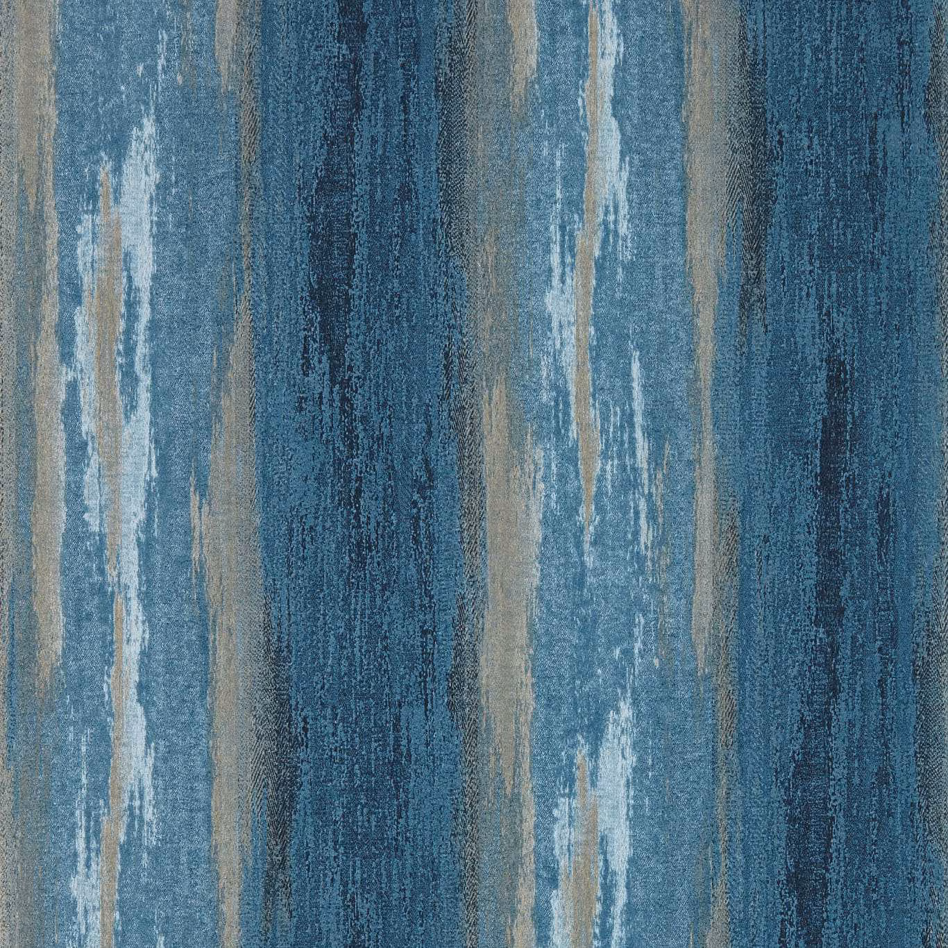 Midnight blue wallpaper with teal vertical brushstrokes, pale blue and taupe accents