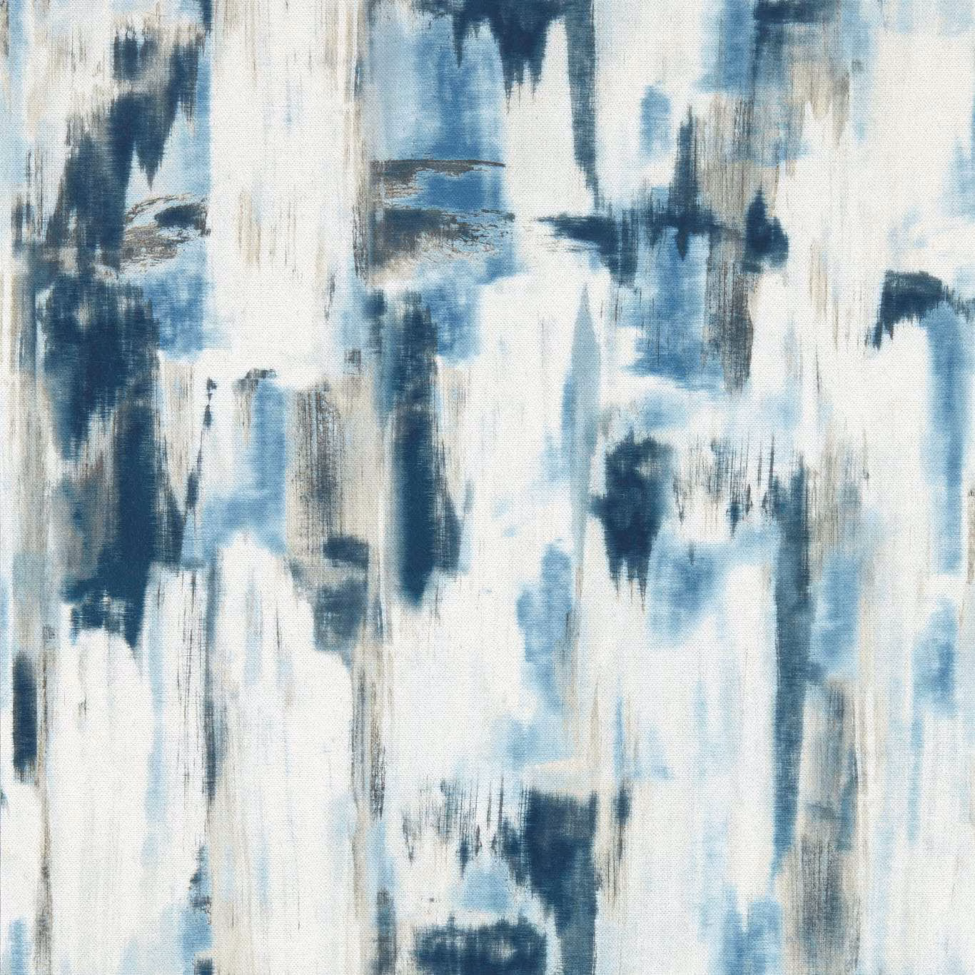 Icy blue and navy abstract vertical brushstrokes on a white ground