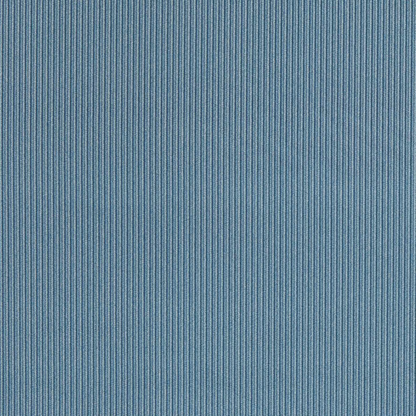 Close-up of cool indigo blue fabric with fine vertical ribbed texture