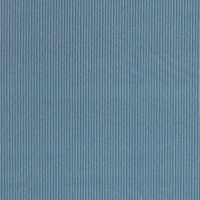 Close-up of cool indigo blue fabric with fine vertical ribbed texture