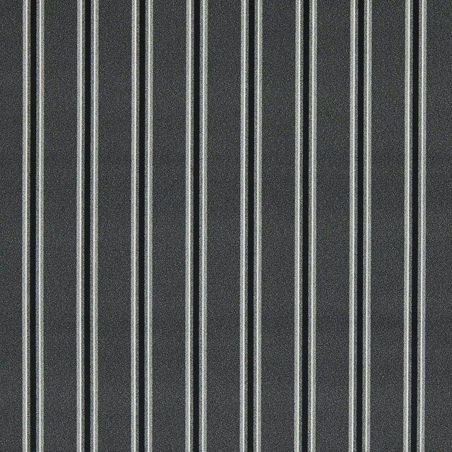 Dark ebony charcoal cloth with closely spaced pale grey vertical stripes and fine woven texture