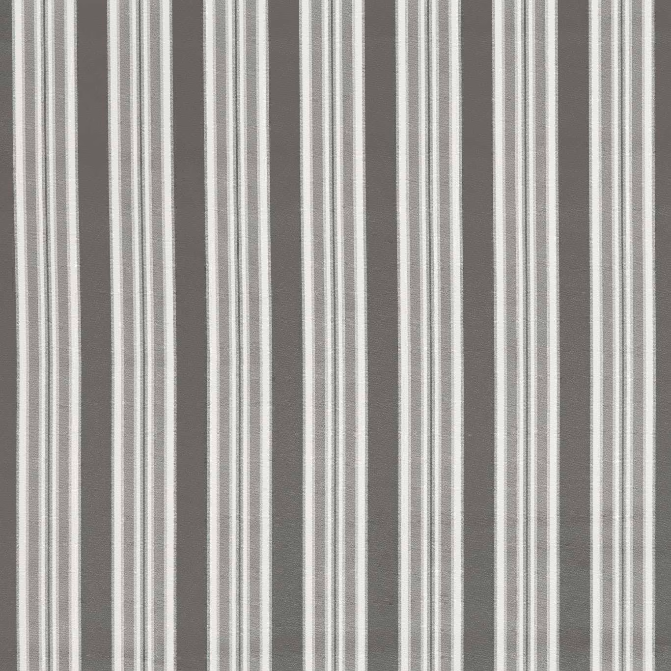 Cool graphite woven fabric with fine pale vertical stripes and subtle texture