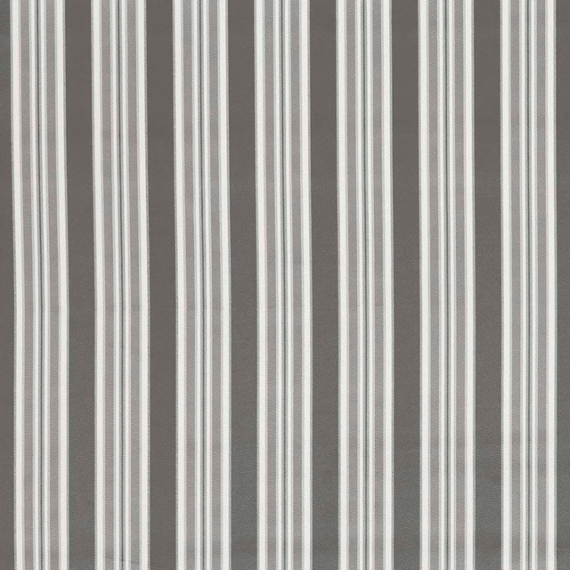 Cool graphite woven fabric with fine pale vertical stripes and subtle texture
