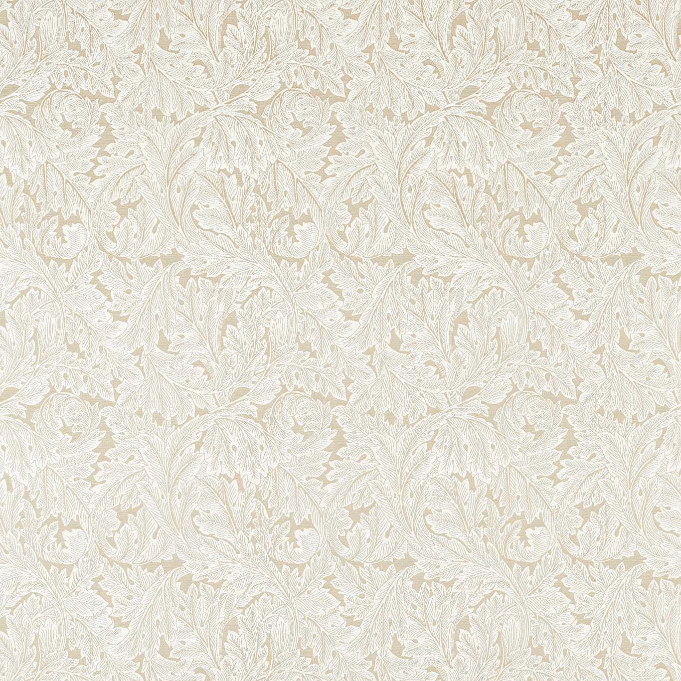 Ivory woven acanthus leaves with pale sage and taupe scrolling detail