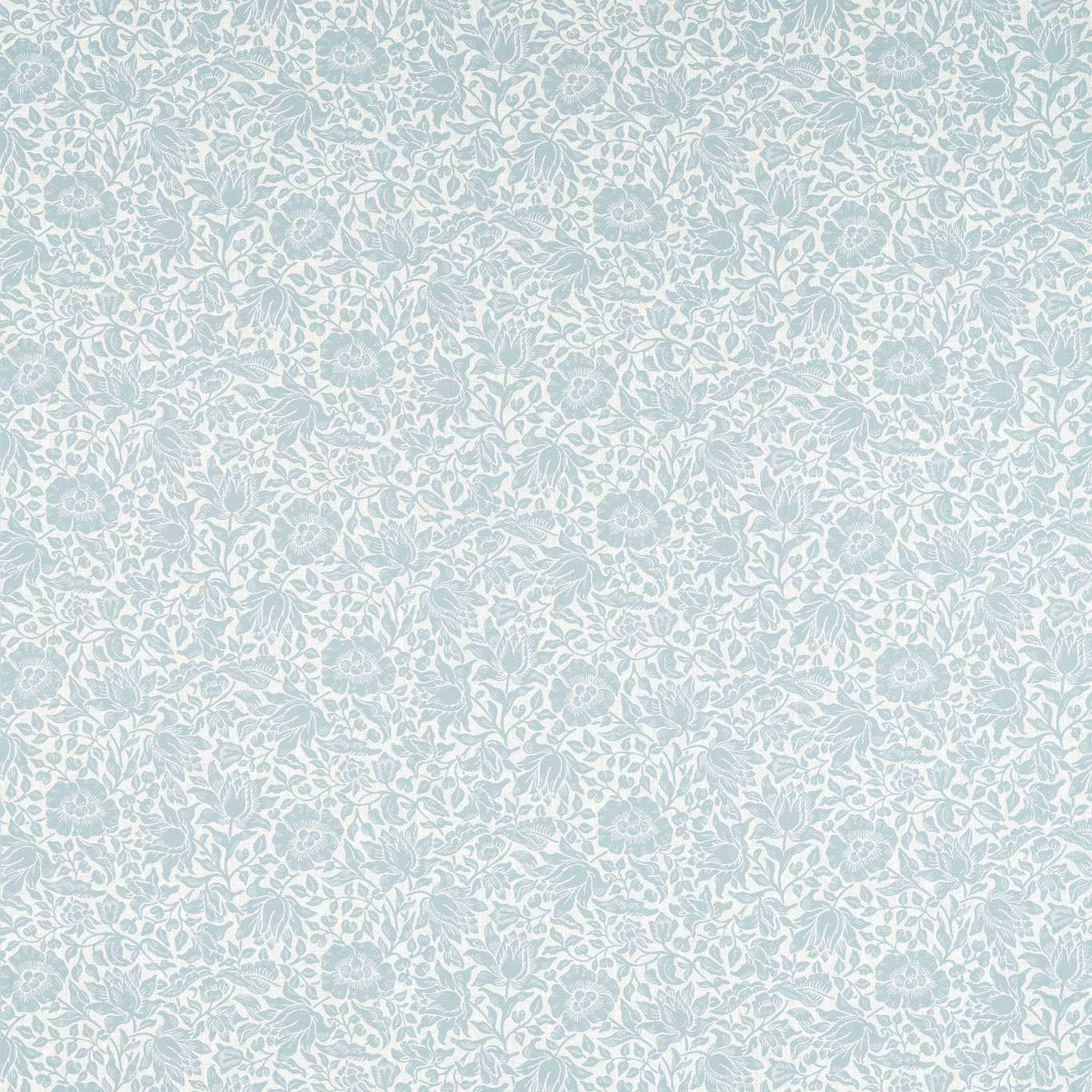 Pale mineral blue-grey floral and leafy weave with softly textured surface
