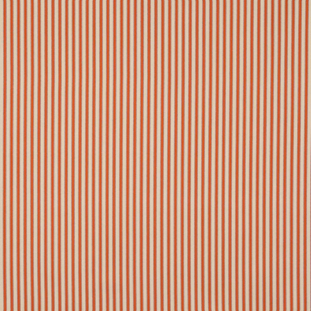 Vertical narrow orange and cream striped fabric with fine woven texture