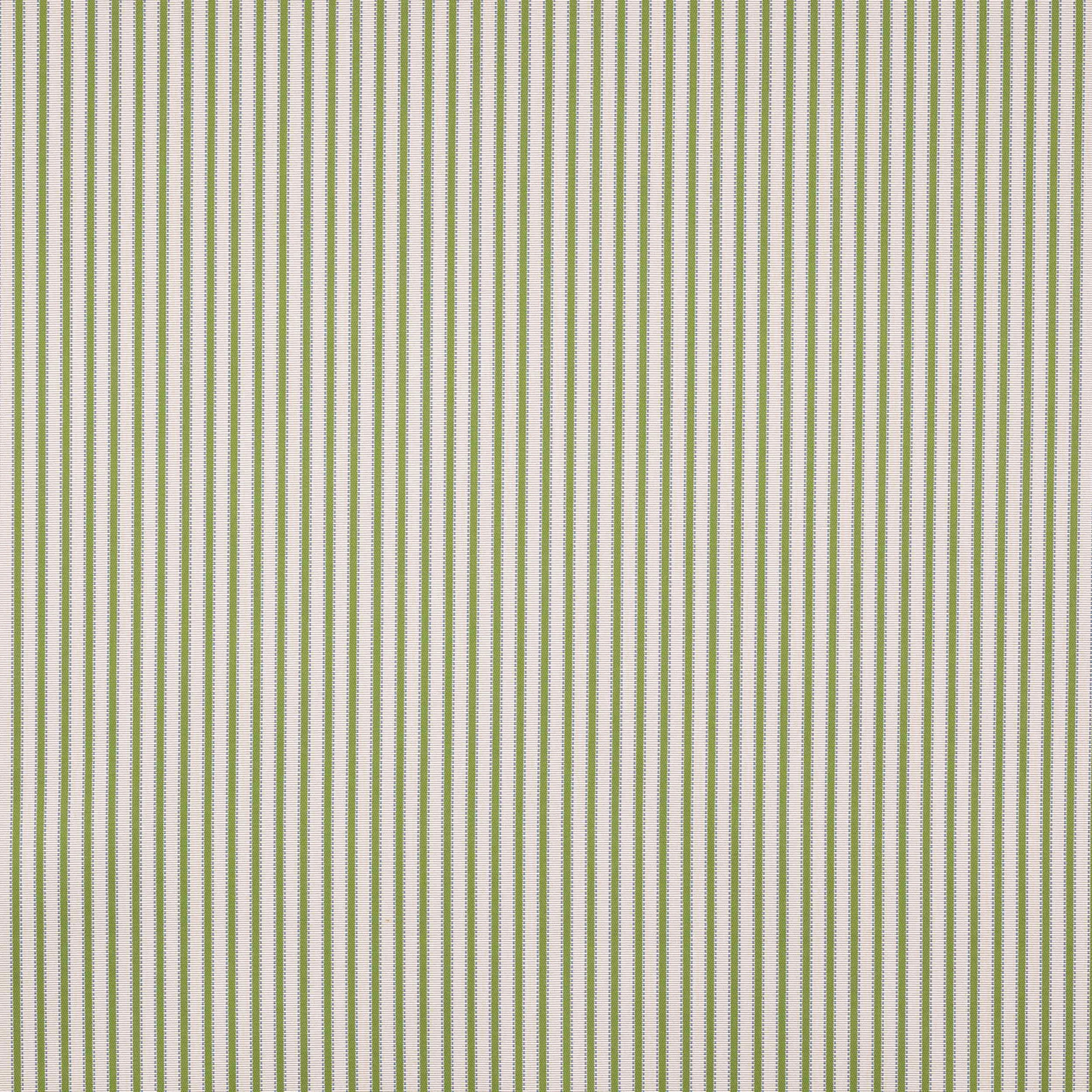 Vertical sage green pinstripes on a pale woven fabric swatch
