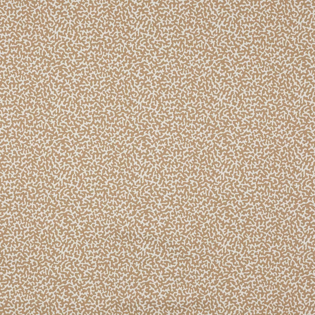 Close-up of warm beige Apolline Dune fabric with tiny organic all-over pattern