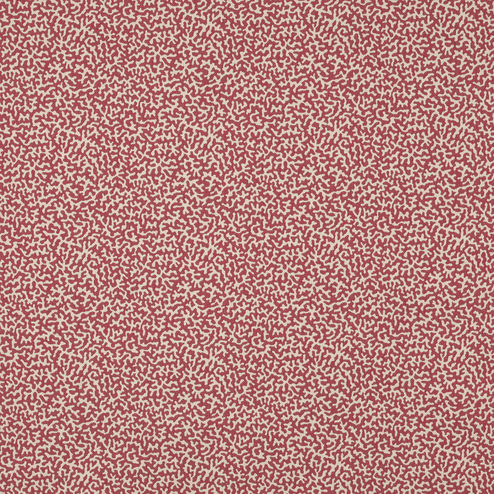 Small-scale abstract raspberry pink and cream patterned fabric swatch