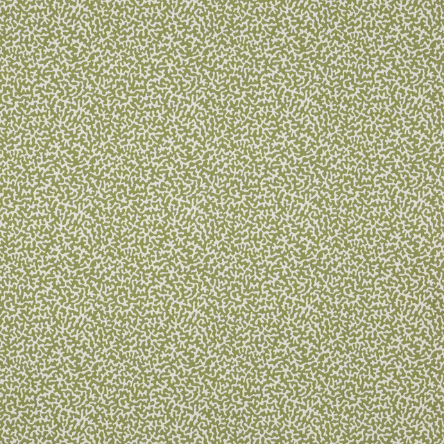 Small abstract kiwi green pattern on a pale ground, woven fabric swatch