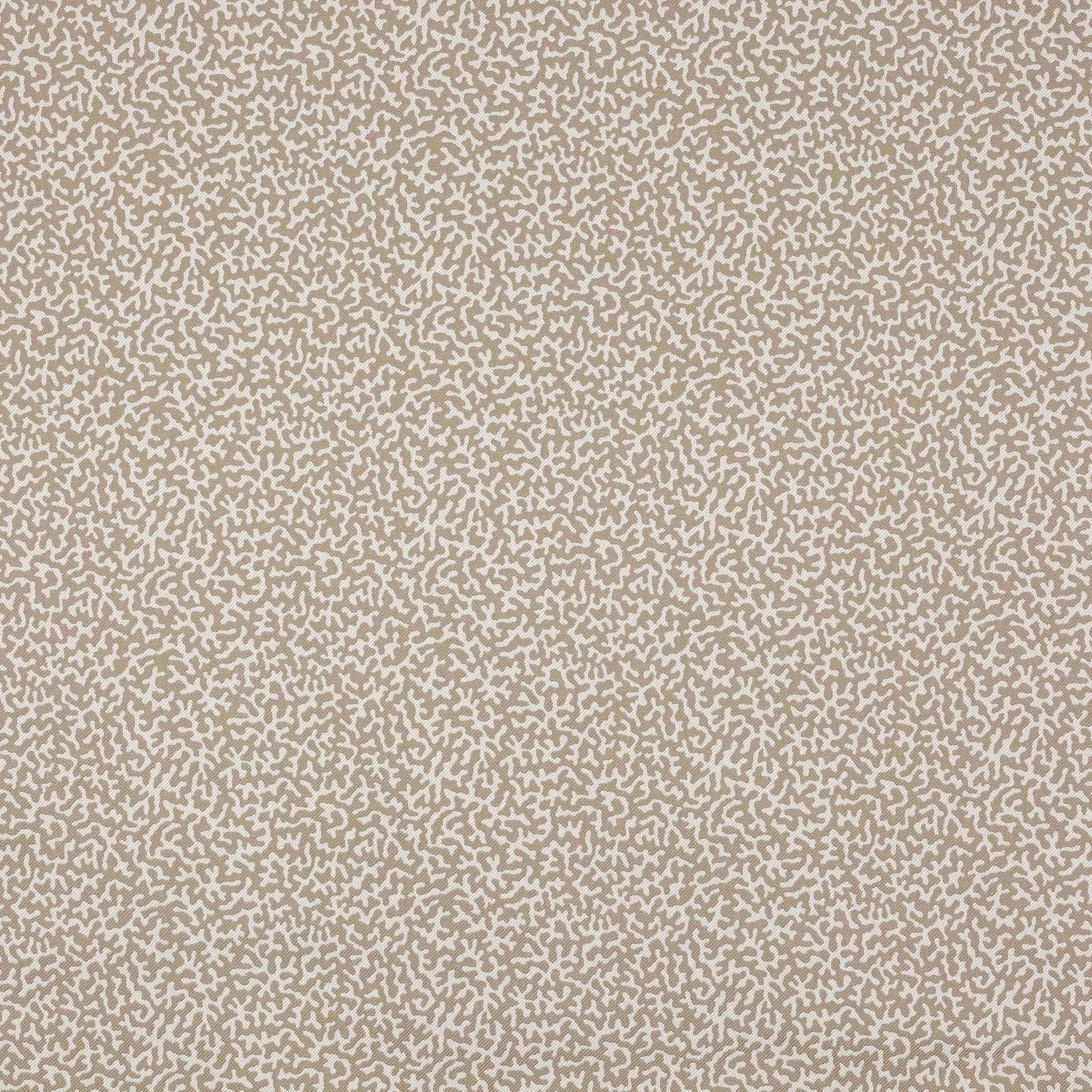 Pale greige patterned fabric swatch with dense small abstract motif