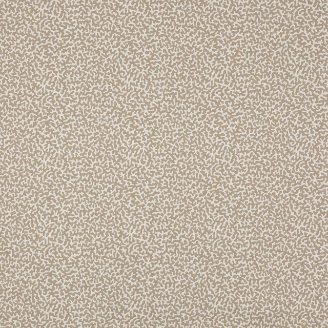 Pale greige patterned fabric swatch with dense small abstract motif