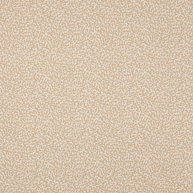Close-up of pale sable beige fabric with tiny abstract ivory motif