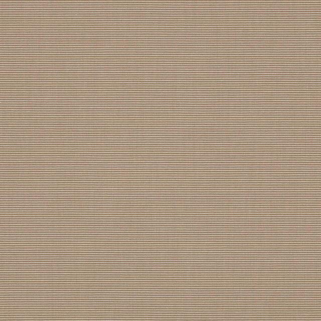 Fine horizontal taupe and beige pinstripe fabric swatch with a soft woven texture.