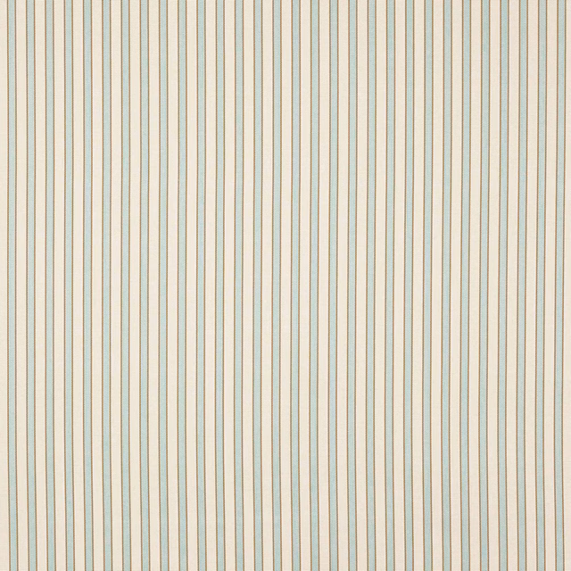 Vertical soft jade-green stripes on a pale ivory woven fabric swatch