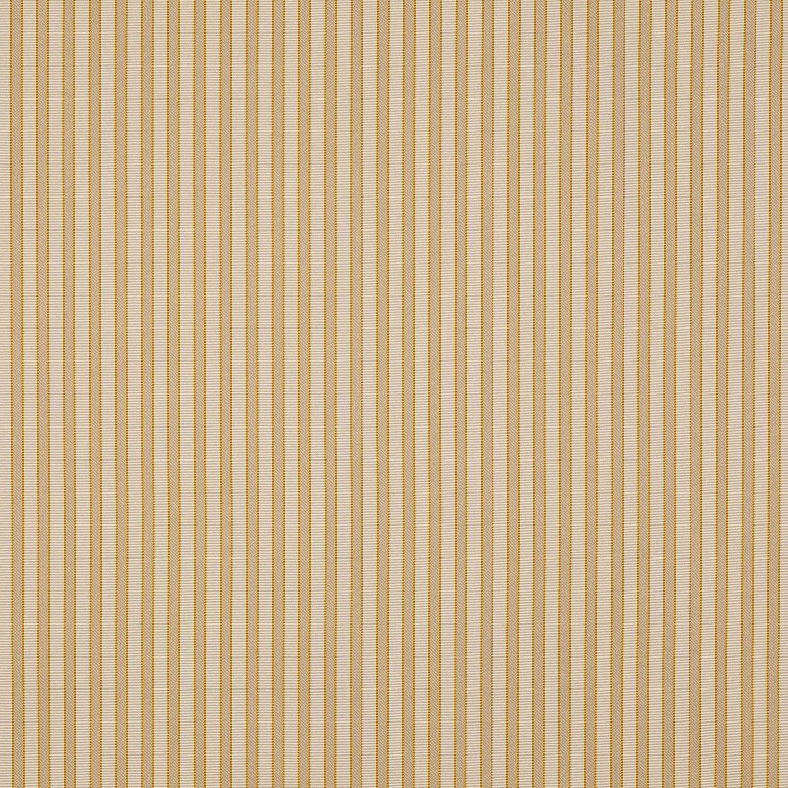 Beige woven fabric with fine vertical sable-gold stripes on a pale ground