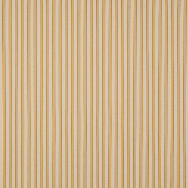 Beige woven fabric with fine vertical sable-gold stripes on a pale ground