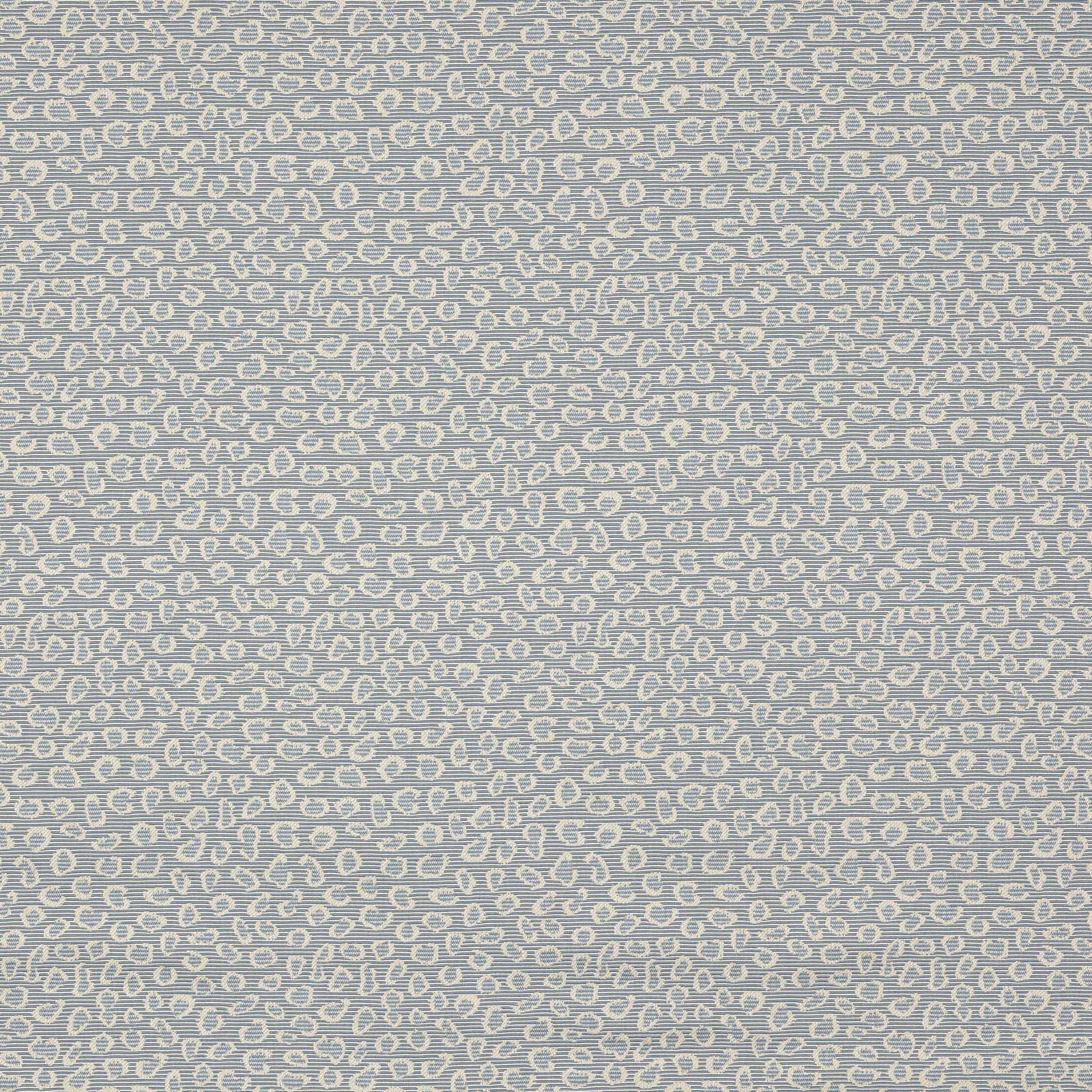 Pale powder-blue woven fabric with tiny looping cream motif