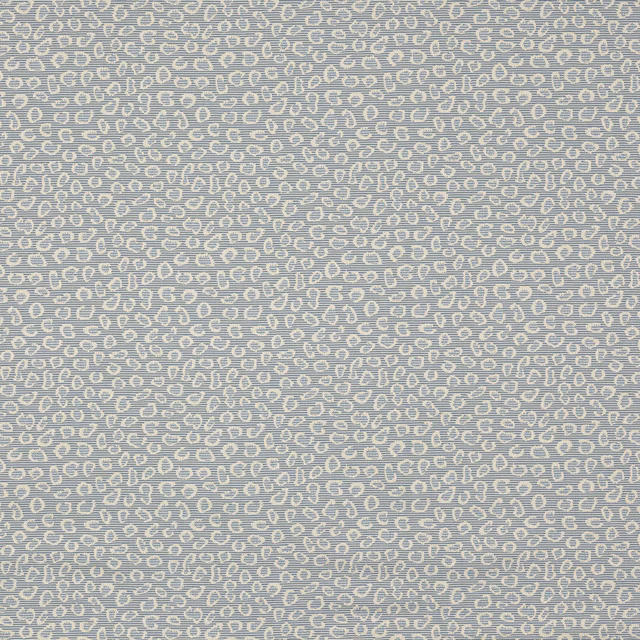Pale powder-blue woven fabric with tiny looping cream motif
