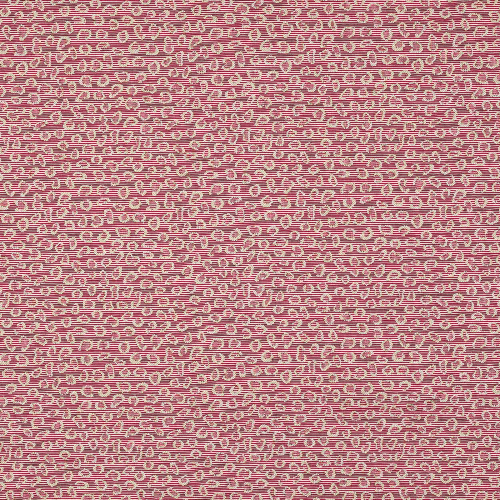 Cerise pink woven fabric with tiny pale looped motif and fine horizontal texture