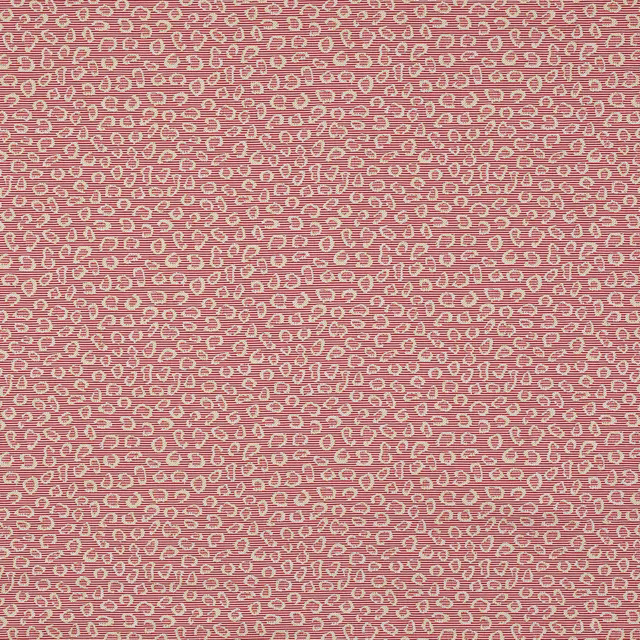 Cerise pink woven fabric with tiny pale looped motif and fine horizontal texture