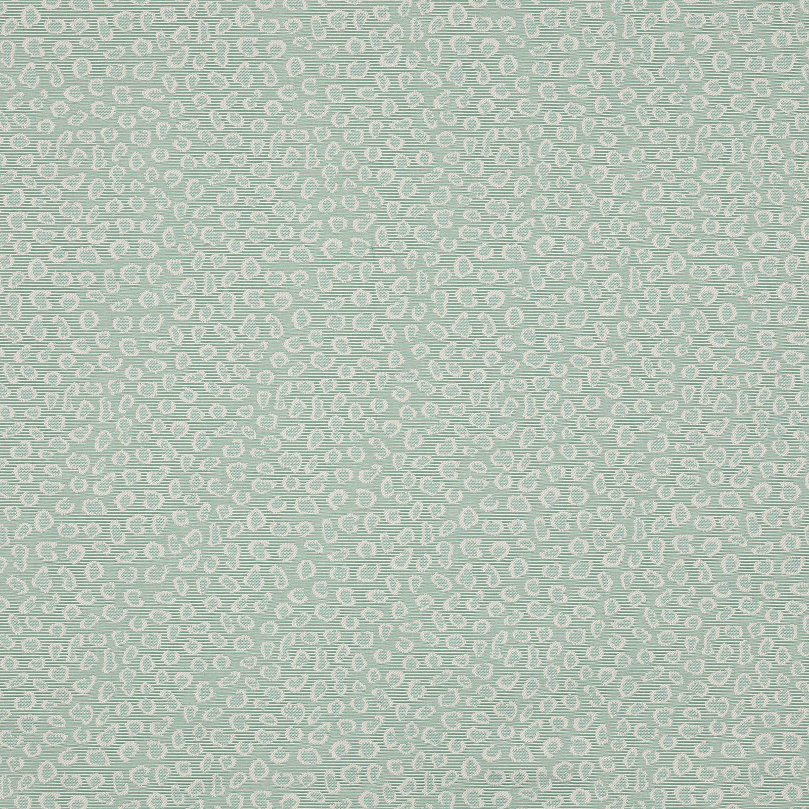 Pale lagoon-green patterned fabric swatch with fine all-over looping motif