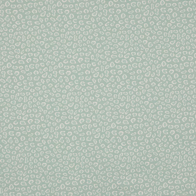 Pale lagoon-green patterned fabric swatch with fine all-over looping motif