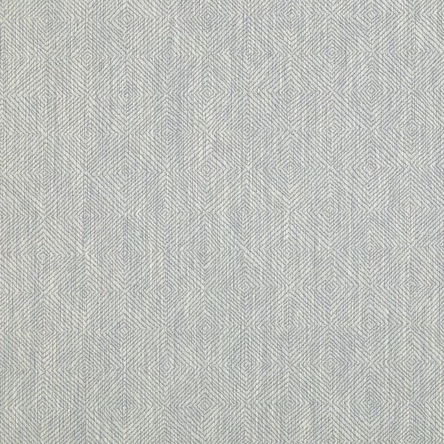 Pale aqua geometric woven fabric with fine textured diamond pattern
