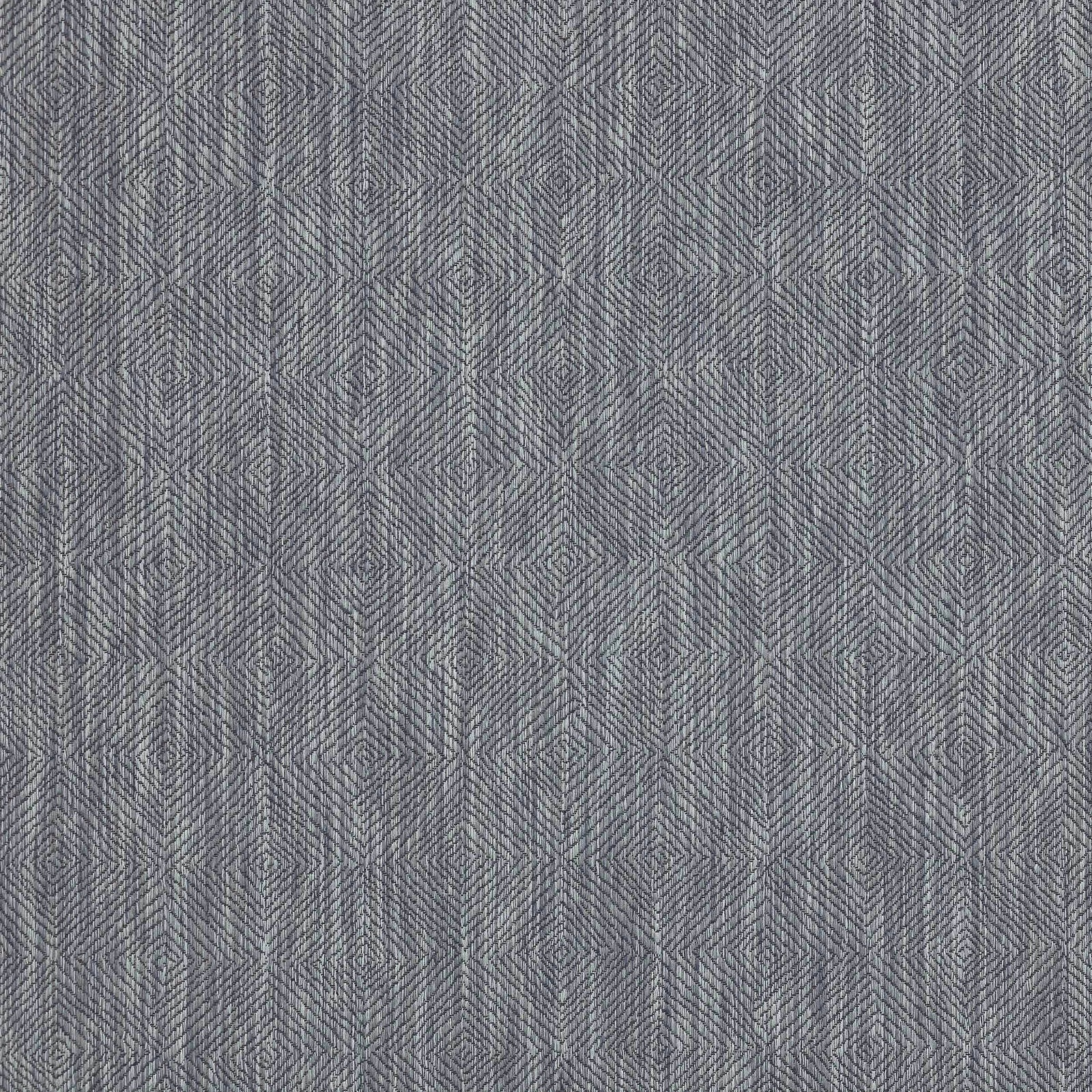 Grey-blue geometric woven fabric with small star and diamond repeat