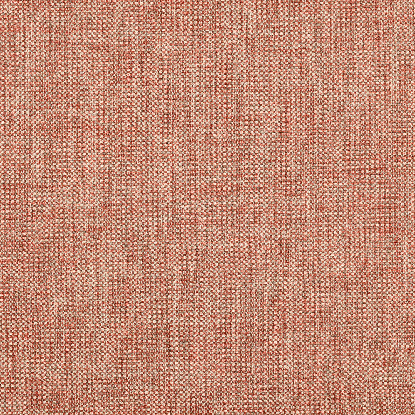 Close-up of a fine woven brick-red fabric with cream flecks and textured weave