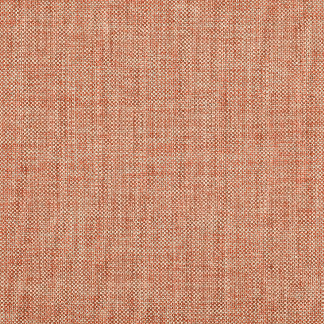 Close-up of a fine woven brick-red fabric with cream flecks and textured weave