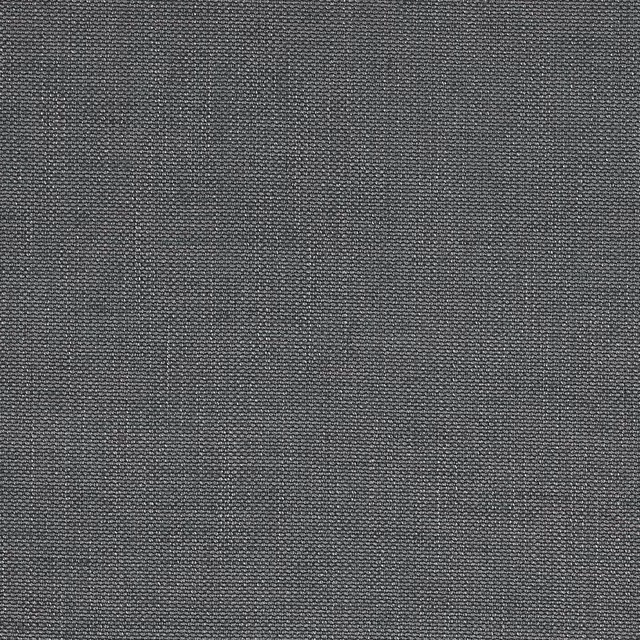 Close-up of a cool slate grey plain-woven fabric with fine textured weave