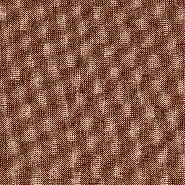 Close-up of muted tomato-red plain weave fabric with tiny flecked texture