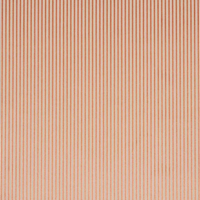 Fine coral and cream striped fabric with a crisp woven texture