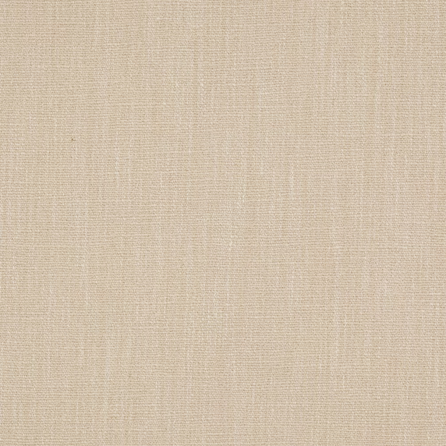 Close-up of a soft sandy beige plain-woven fabric with fine natural texture